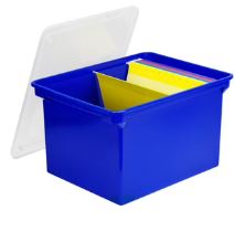 9.25Gal/35L Blue Molded Handles File Tote